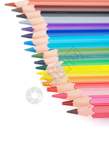 铅笔边框色彩多彩的笔边框纹理绿色红色形状彩虹黄色木头海浪波形紫色背景
