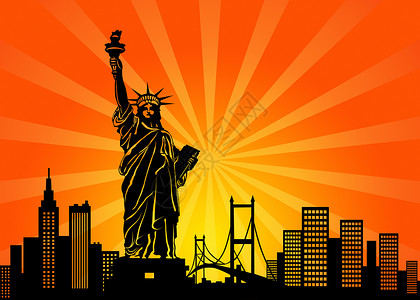 新剪贴画纽约曼哈顿市天线背景