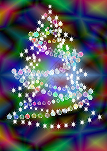 新年欢庆的毛皮树和园林青色绿色星星花环幸福白色蓝色假期背景图片