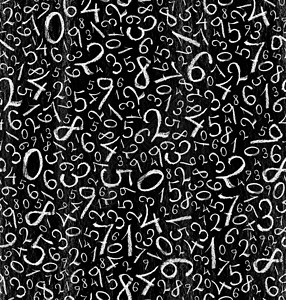数字模式无缝模式 黑板背景上的简单数字Name插图代数白色数学粉笔灰阶学校装饰品质数背景