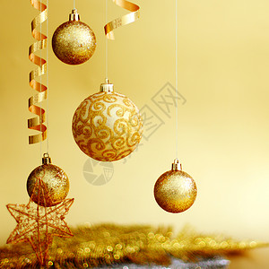 金金色圣诞火花风格宏观庆典乐趣团体装饰玻璃灯泡魔法背景图片