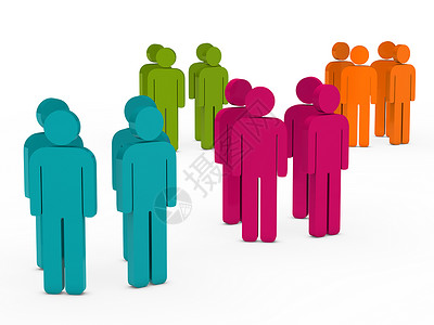圆形中的组群色彩多彩通讯老板商务圆圈橙子蓝色合伙团体会议经理背景图片