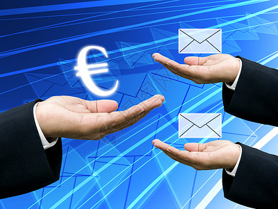 投资者从新闻社购买消息商务电子邮件人士蓝色邮件金融贷款展示商业银行业背景图片