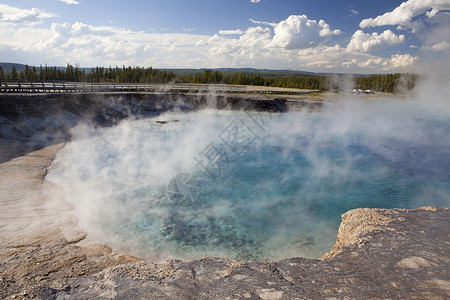 电子计算器旅行爬坡喷泉蒸汽矿物蓝色水池液体沸腾地热高清图片