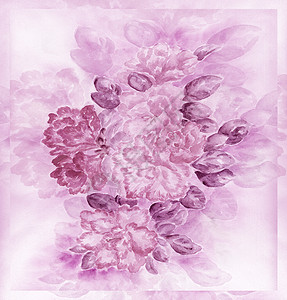 紫色手绘花瓣阿萨莱亚花花 水彩花背景