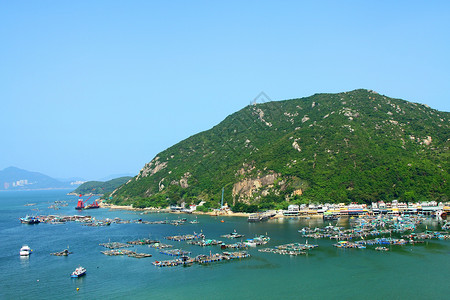 久久丫香港从山顶海景血管运输海岸线波纹海洋环境天空导航太阳海军背景