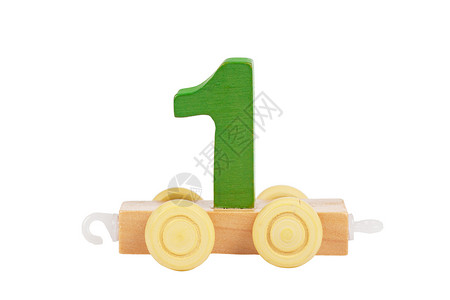 绿色数字1号木玩具背景