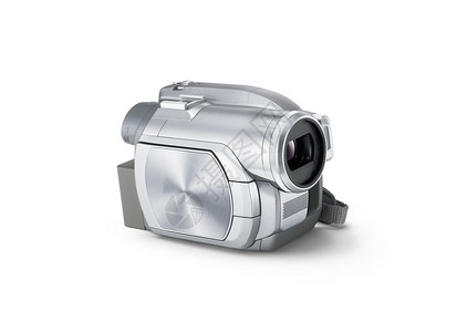 录像摄影机黑色相机录影机麦克风展示白色身体视频记录光学背景图片