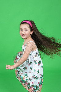 绿屏素材跳舞女童红色背景绿色工作室幼儿园头发婴儿孩子童年背景