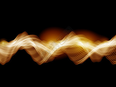 金金浪潮正弦波溪流海浪流动技术黄色示波器墙纸橙子音乐背景图片