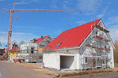 新建住宅楼住所物业不动产脚手架单位房子财产家园背景图片