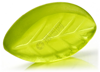 果冻白色健康味道绿色小吃糖果甜点明胶黄色叶子高清图片
