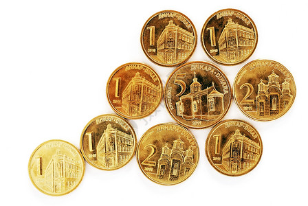 塞尔维亚第纳尔硬币宏观支付帐户价格金属现金乐器投资数字货币背景图片