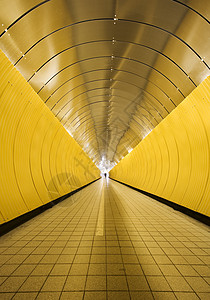 黄黄隧道效果灯光建筑学焦点隧道白色黄色人行道选择性背景图片