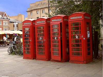 英国红电话亭地标摊位盒子红色王国电话背景图片