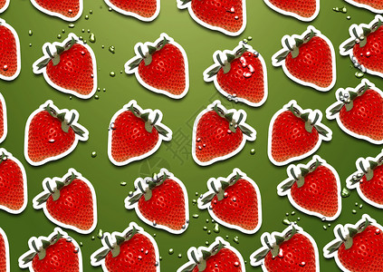 草莓图案新鲜红莓切片的无缝背景团体曲线装饰品食物小册子厨房水果海报果汁咖啡店背景