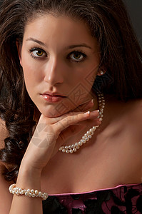 珍珠珠宝女士项链女性耳环手镯背景图片