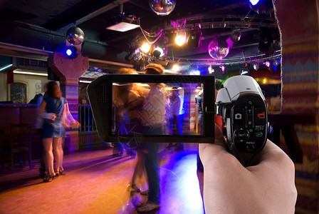 舞蹈视频背景相机上的俱乐部派对背景