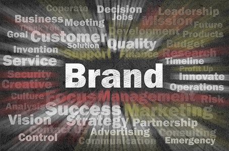带有其他相关字词的品牌概念商业商标营销公司顾客白色竞争战略成功标签背景图片