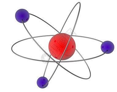 原子分子蓝色椭圆形电子物理白色科学红色小路结构背景图片