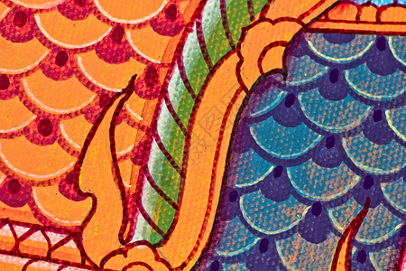 古老的泰国传统风格艺术绘画 在寺庙上作反面作品宗教金子孔雀蝴蝶叶子装饰品旅游线条建筑学文化背景图片