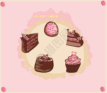 巧克力漩涡食物粉色的高清图片