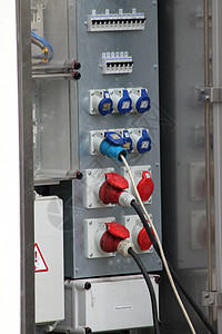 大箱子电线电缆网络技术工业电压黑色红色金属放大器蓝色电气背景