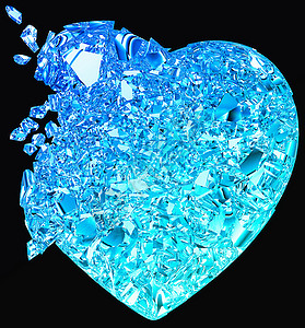 水晶钻石心蓝心破碎 无礼的爱背景