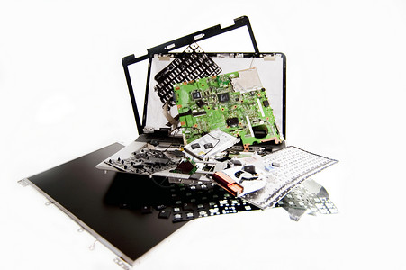 笔记本电脑电子驾驶处理器破坏性别针技术碰撞筹码破坏芯片背景图片