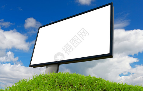 天空空白素材山上的广告牌背景