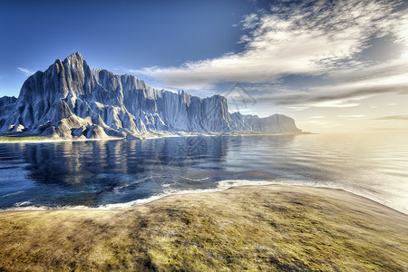 半球幻想景观地平线旅行波浪蓝色风景天堂季节太阳寂寞生态背景