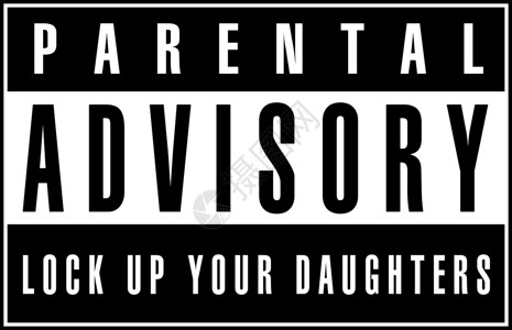 父母咨询警告标志标签父亲黑与白符号女儿青少年男孩们背景图片