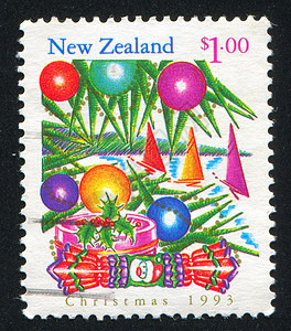 圣诞树装饰庆典邮件邮资巧克力历史性玩具集邮盒子展示浆果背景图片