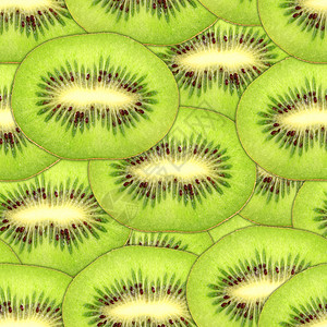 无缝绿色kiwi切片模式高清图片