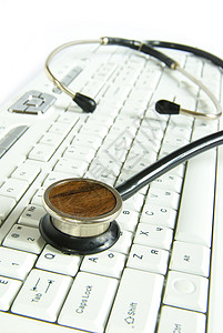 计算机键盘电脑食谱保险疾病医院诊断医生药物门诊医疗背景图片