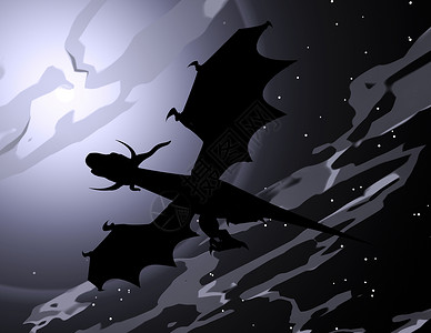 梦龙乐队龙虚幻传奇天空神话插图飞行渲染童话背景