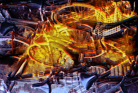 自行车编辑烧伤艺术扫描虚幻异化背景图片
