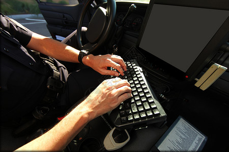 ps电脑素材使用车辆计算机进行公共安全的干事(PS)背景