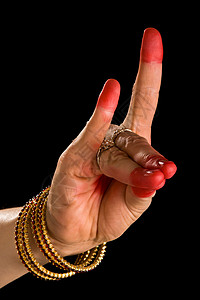 的印度舞蹈舞蹈家珠宝手镯演员女性女士女孩手印高清图片