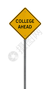 黄色道路危险标志牌警告成长大学学校背景图片