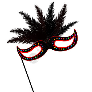 羽毛面具带羽毛的彩色草面罩派对金子戏剧舞会面膜马戏团奢华舞蹈面具节日背景