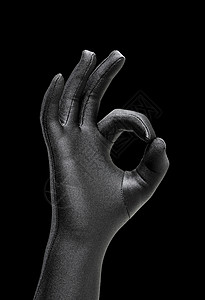 奇怪的手黑色氨纶手势手套背景图片