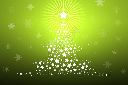 圣诞节背景 圣诞树的轮廓和周日树海浪假期闪光灯光星星曲线季节背景图片