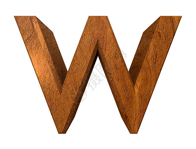 木柴中的3d字母w背景图片