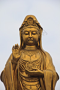 神女光燕女雕像美极了宗教怜悯佛教徒同情女神崇拜寺庙文化信仰冥想背景