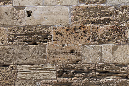 古旧砖墙考古建筑学棕色纹理废墟历史砂岩背景图片