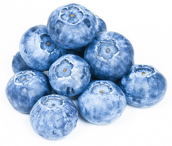 白色背景的蓝莓水果宏观浆果食物覆盆子蓝色背景图片
