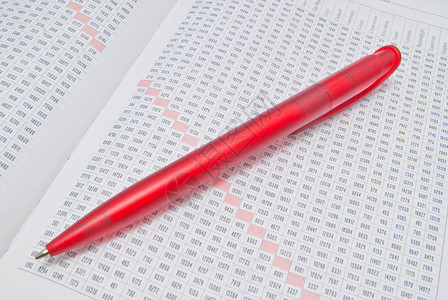 红笔和日记白纸背景图片