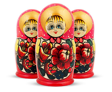 俄罗斯套娃玩偶俄罗斯玩偶童年收藏塑像手工生长白色套娃玩具数字友谊背景