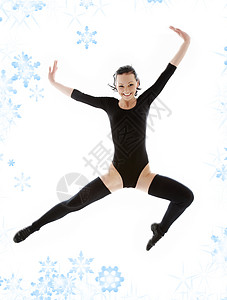 黑色雪花素材芭蕾舞体操高清图片